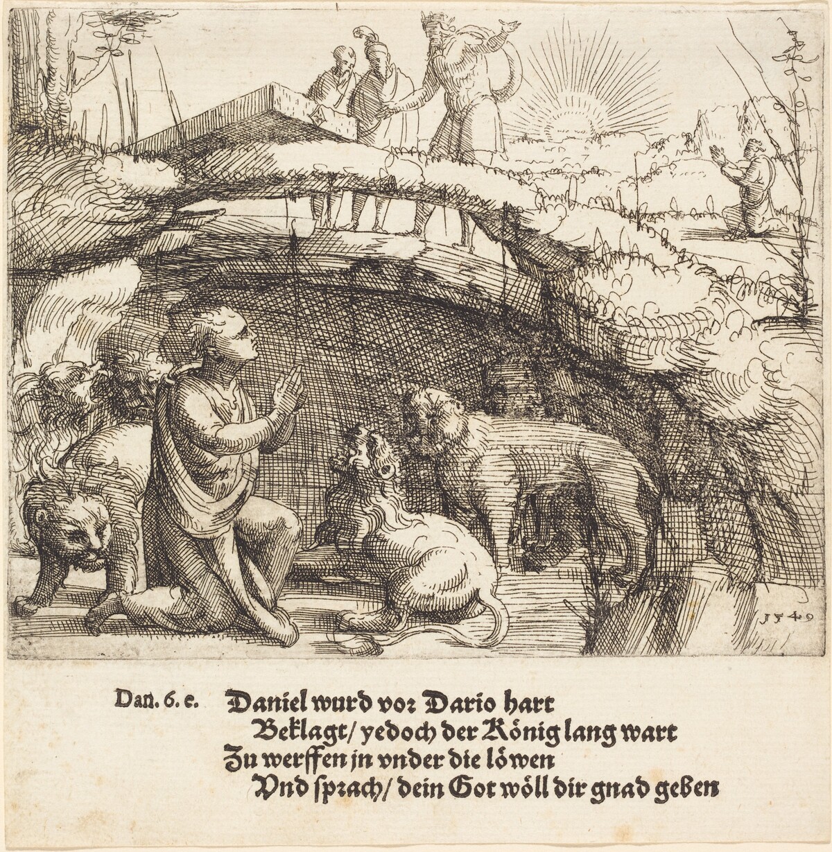 Daniel in the Lions' Den by Augustin Hirschvogel