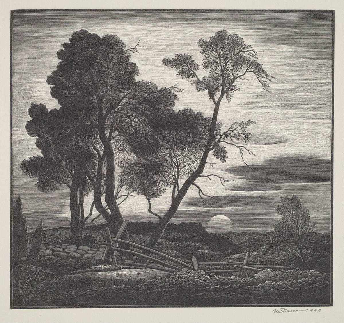 Near Lyme, Sunset by Thomas W. Nason