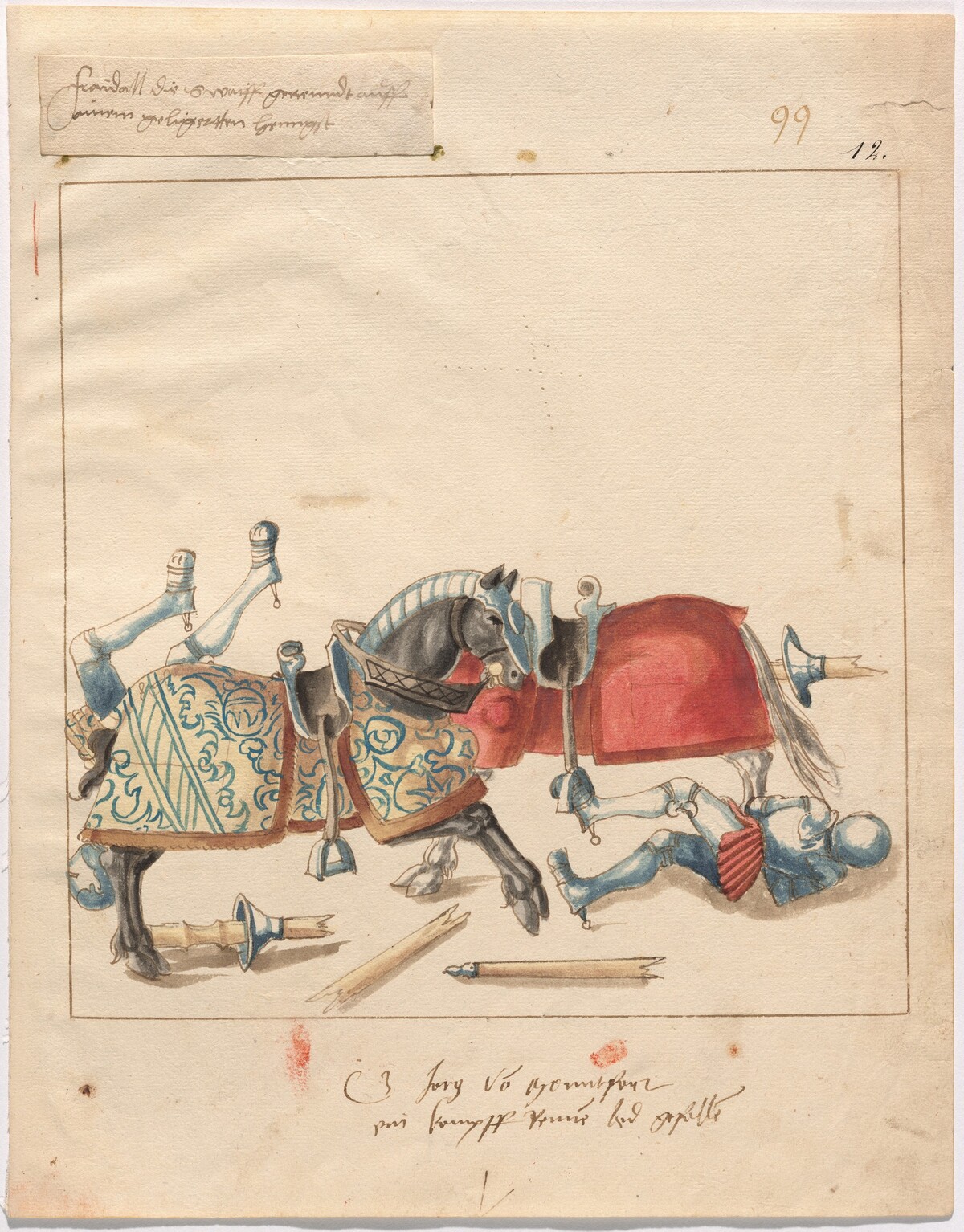 Mock Joust of War in Reinforced Field Armor by German 16th Century