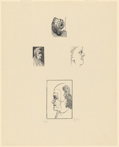 George Richmond Engraving The Shepherd, George Richmond in His Engraving Costume, Blake, after His Visionary Self-Portrait, Blake after a Drawing by John Linnell