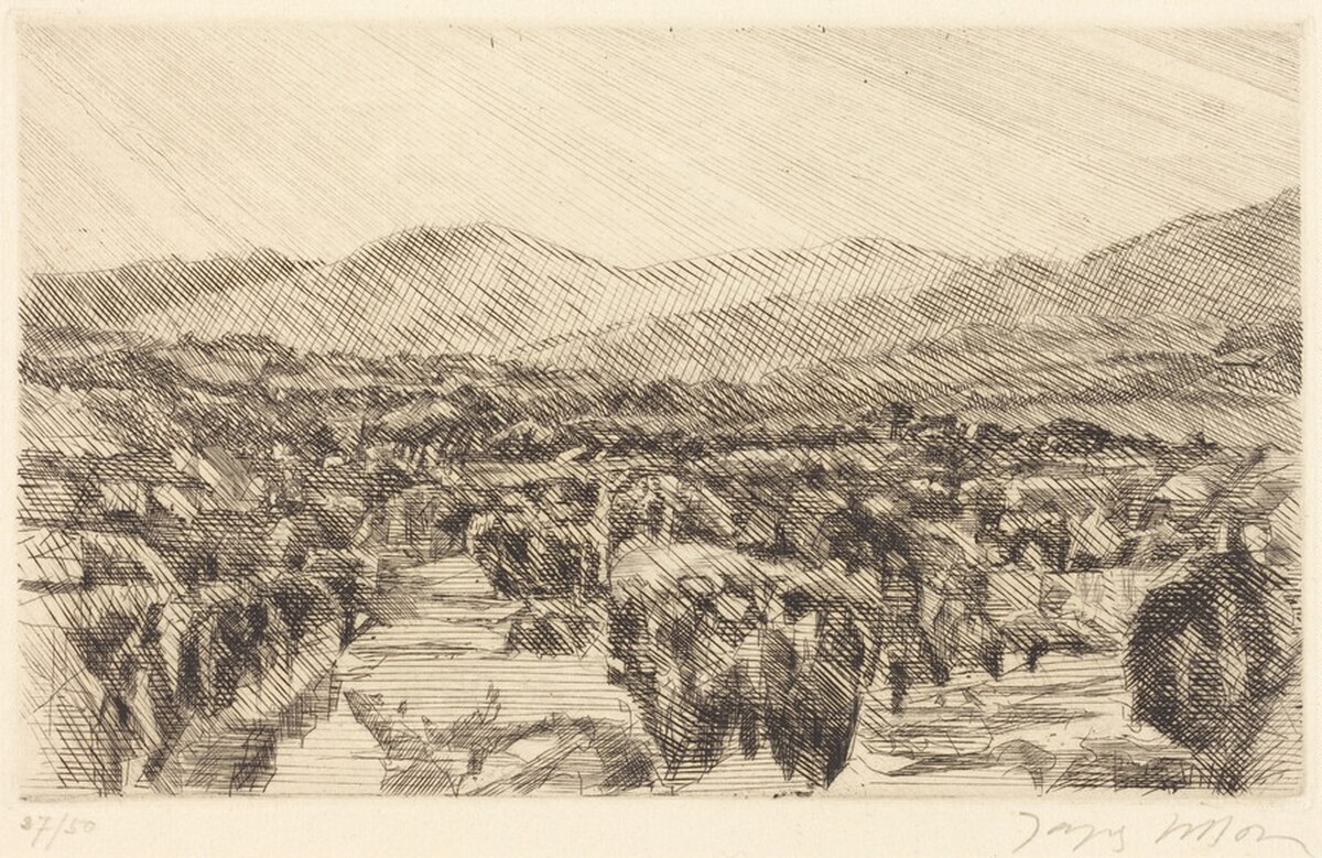 The Plain between Cannes and Mougins (La plaine entre Cannes et Mougins) by Jacques Villon