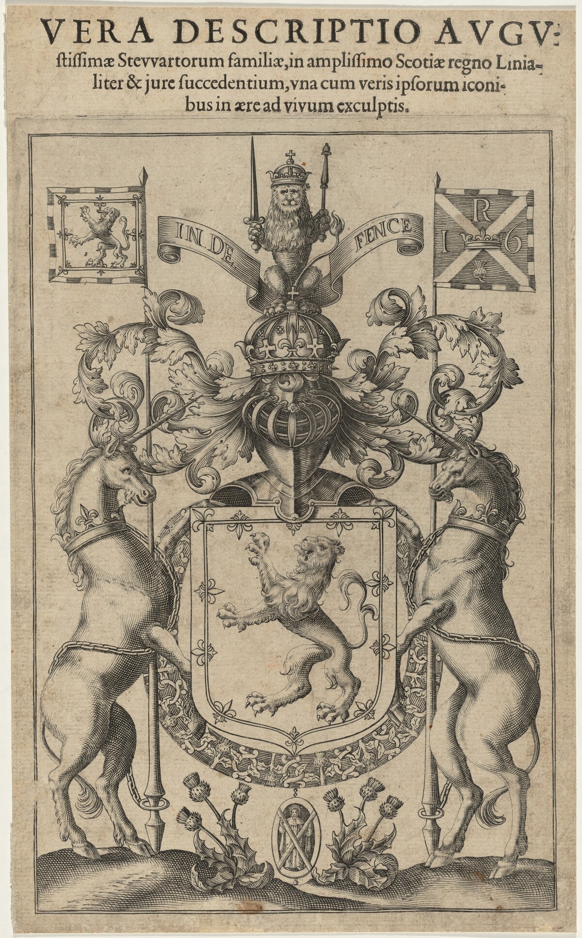 Stuart Coat of Arms from Vera Descriptio by John Jonston by Unknown Artist