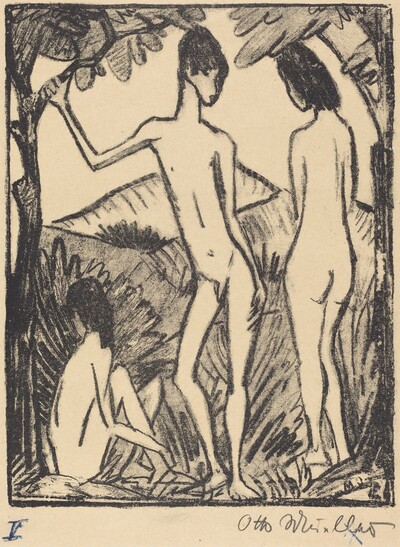 Standing Boy and Two Girls (second version)  (Stehender Knabe und zwei Mädchen 2 )