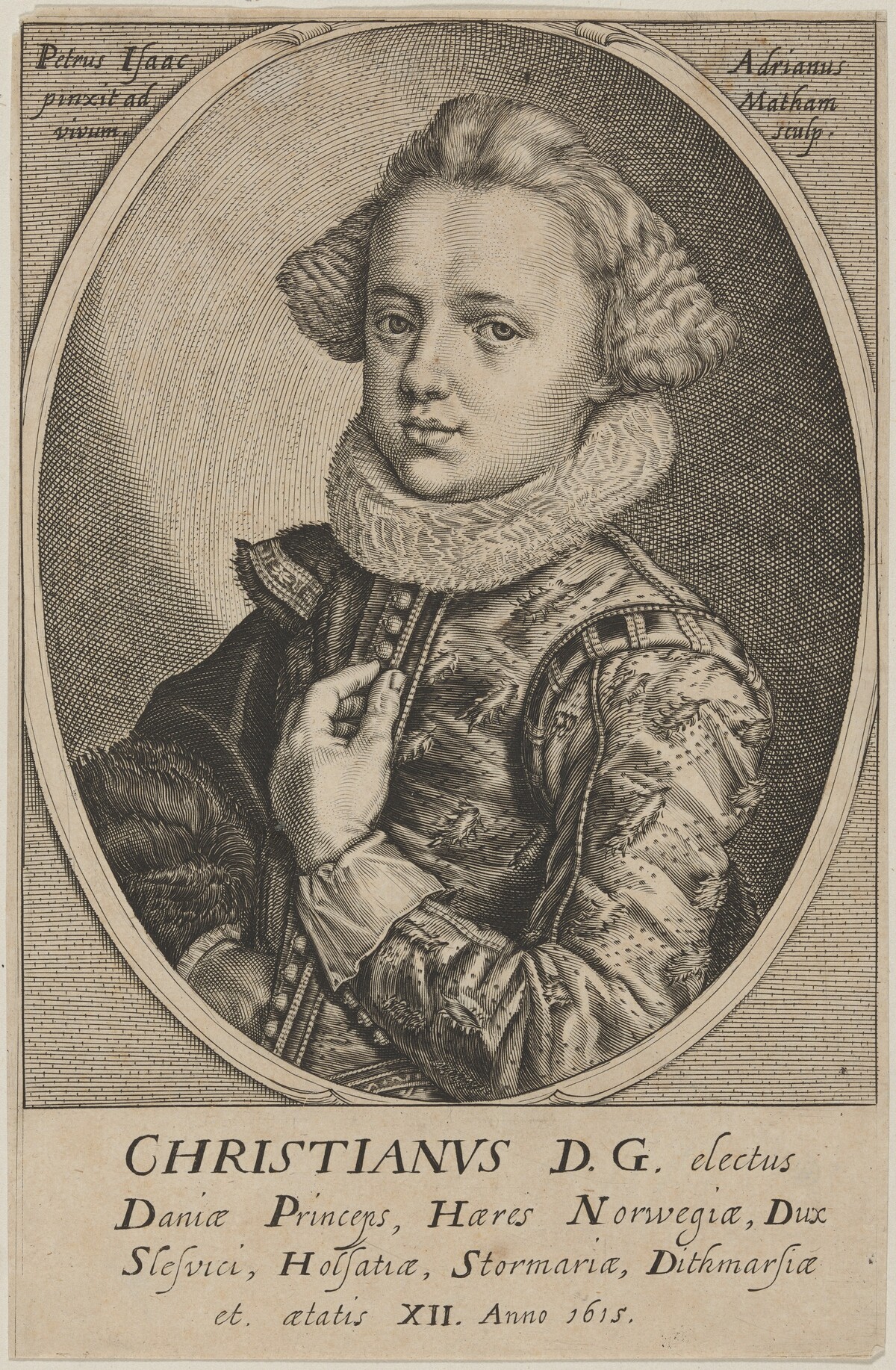 Prince Christian of Denmark, Son of Christian IV by Adriaen Matham after Pieter Isaacz