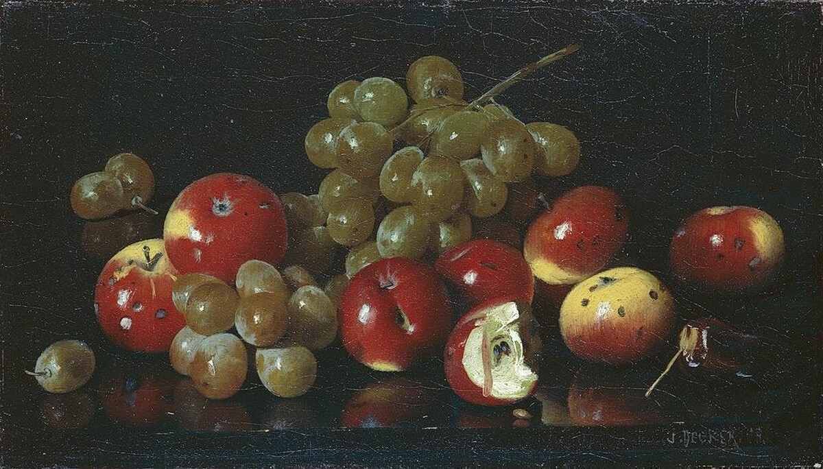Still Life with Crab Apples and Grapes by Joseph Decker