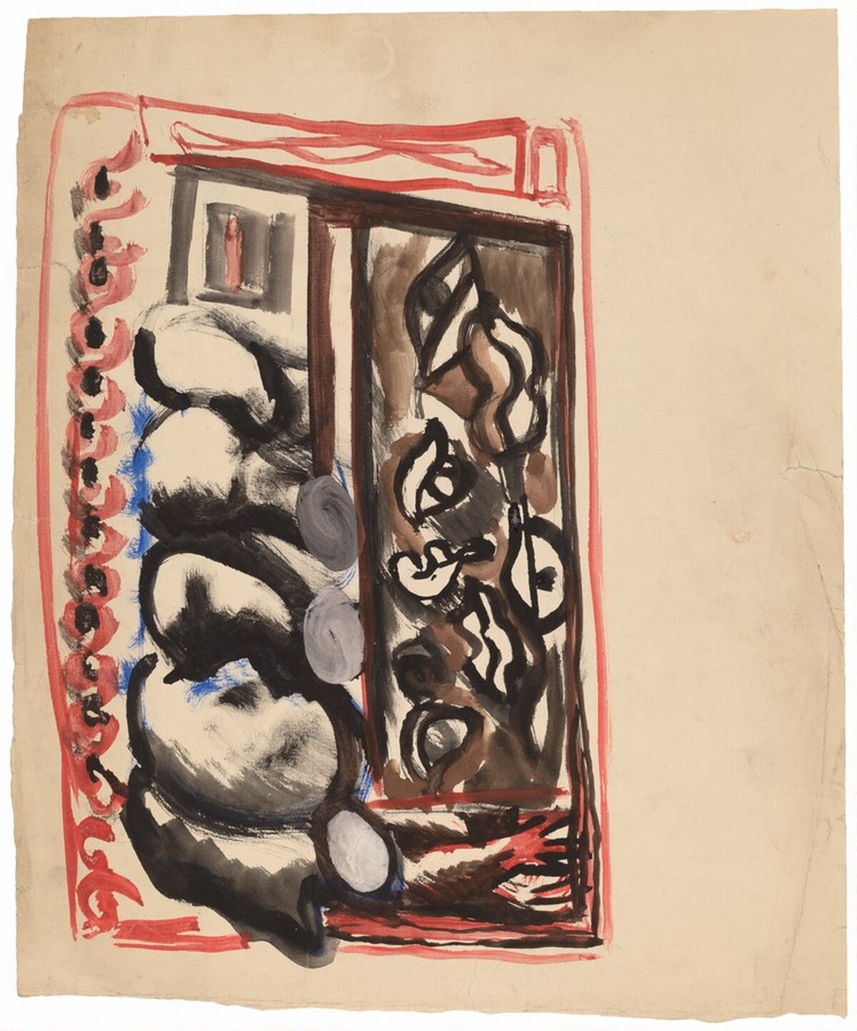 Abstract Composition in Black, Gray, and Blue by Mark Rothko