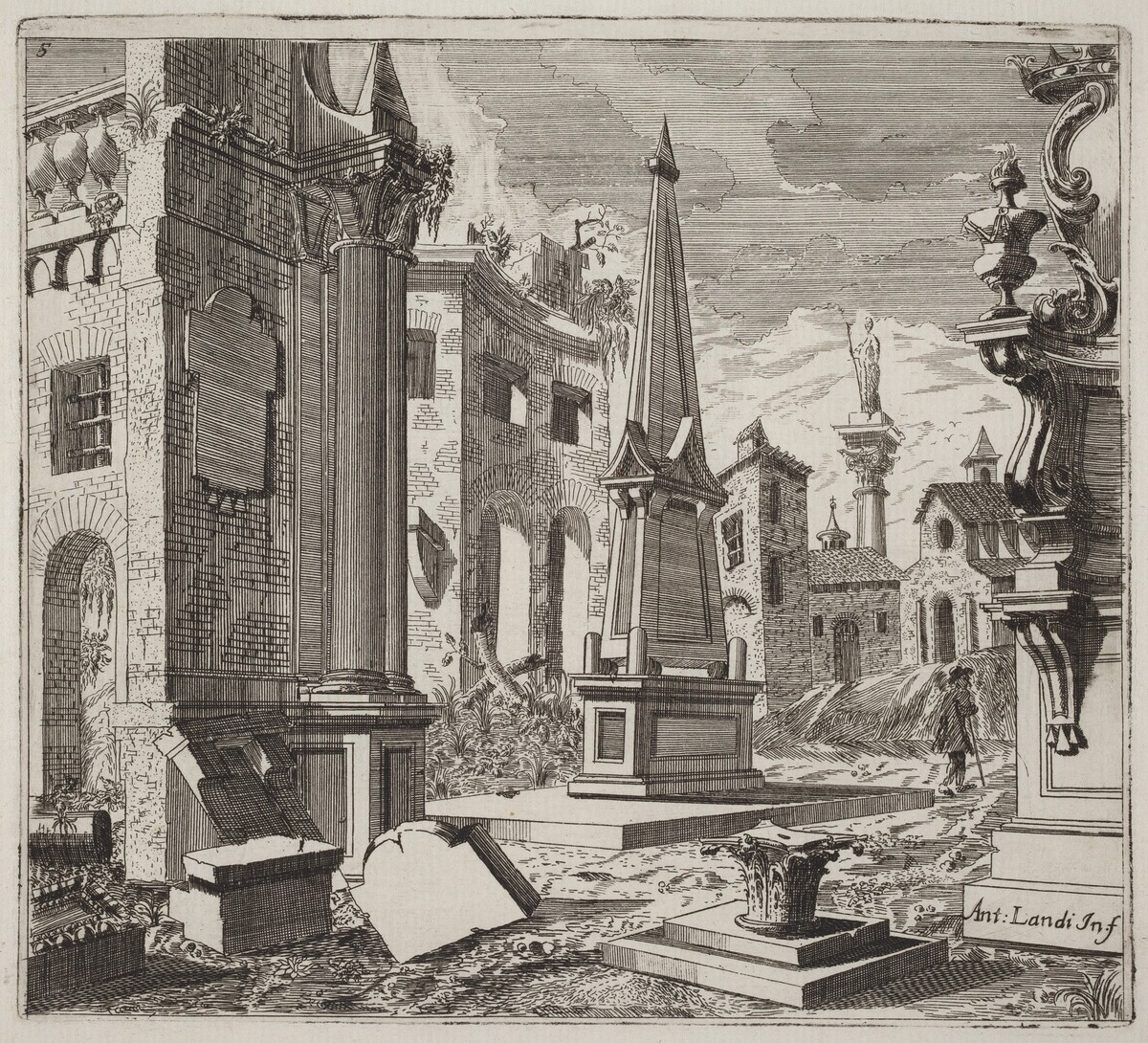 Fantastic Townscape with Ruins by Giuseppe Antonio Landi