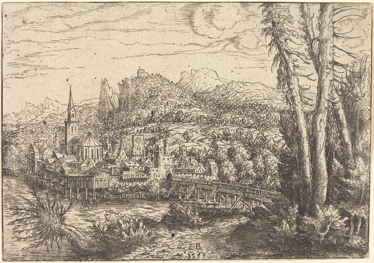 View of a City near a River by Hanns Lautensack