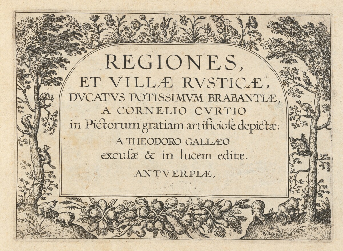 Title Page for "Regiones et Villae Rusticae" by Theodor Galle (publisher)