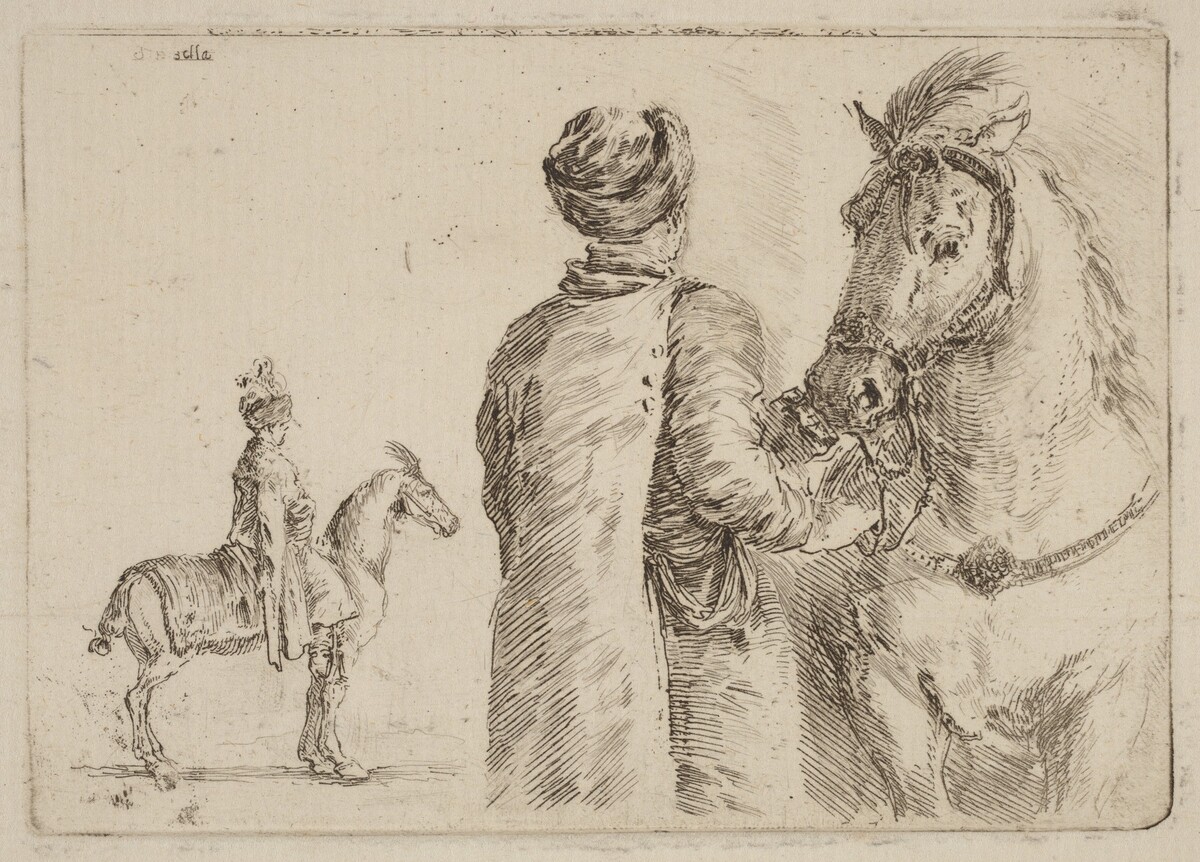 Polish Attendant Holding the Bridle of a Horse by Stefano Della Bella