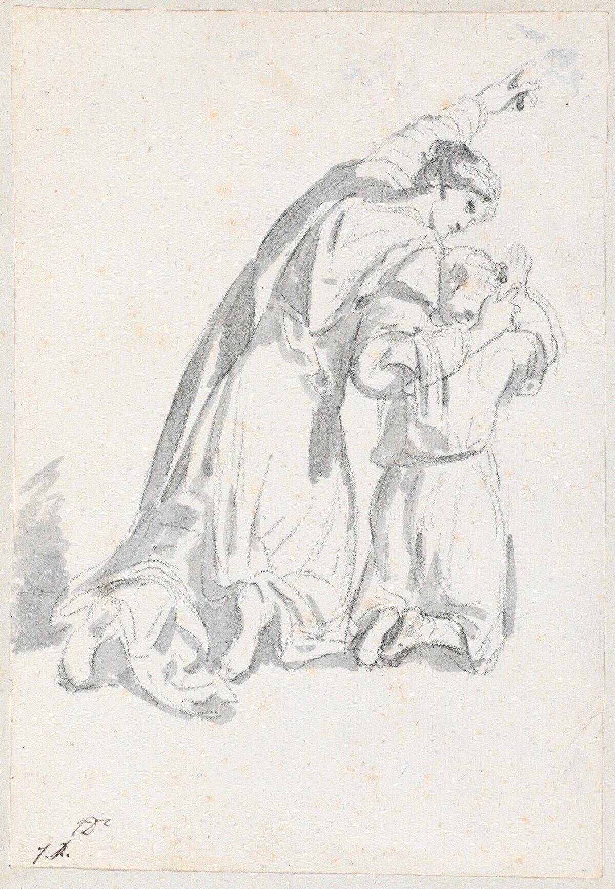 Kneeling Woman Instructing a Child by Jacques-Louis David