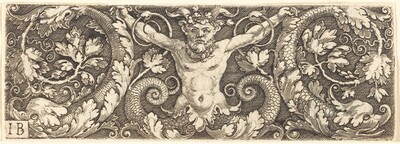Ornament with Fantastic Satyr and Dolphins