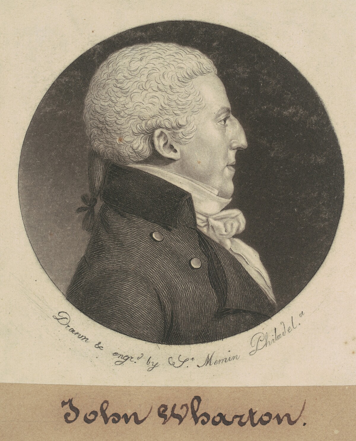 John Wharton by Charles B. J. Févret de Saint-Mémin