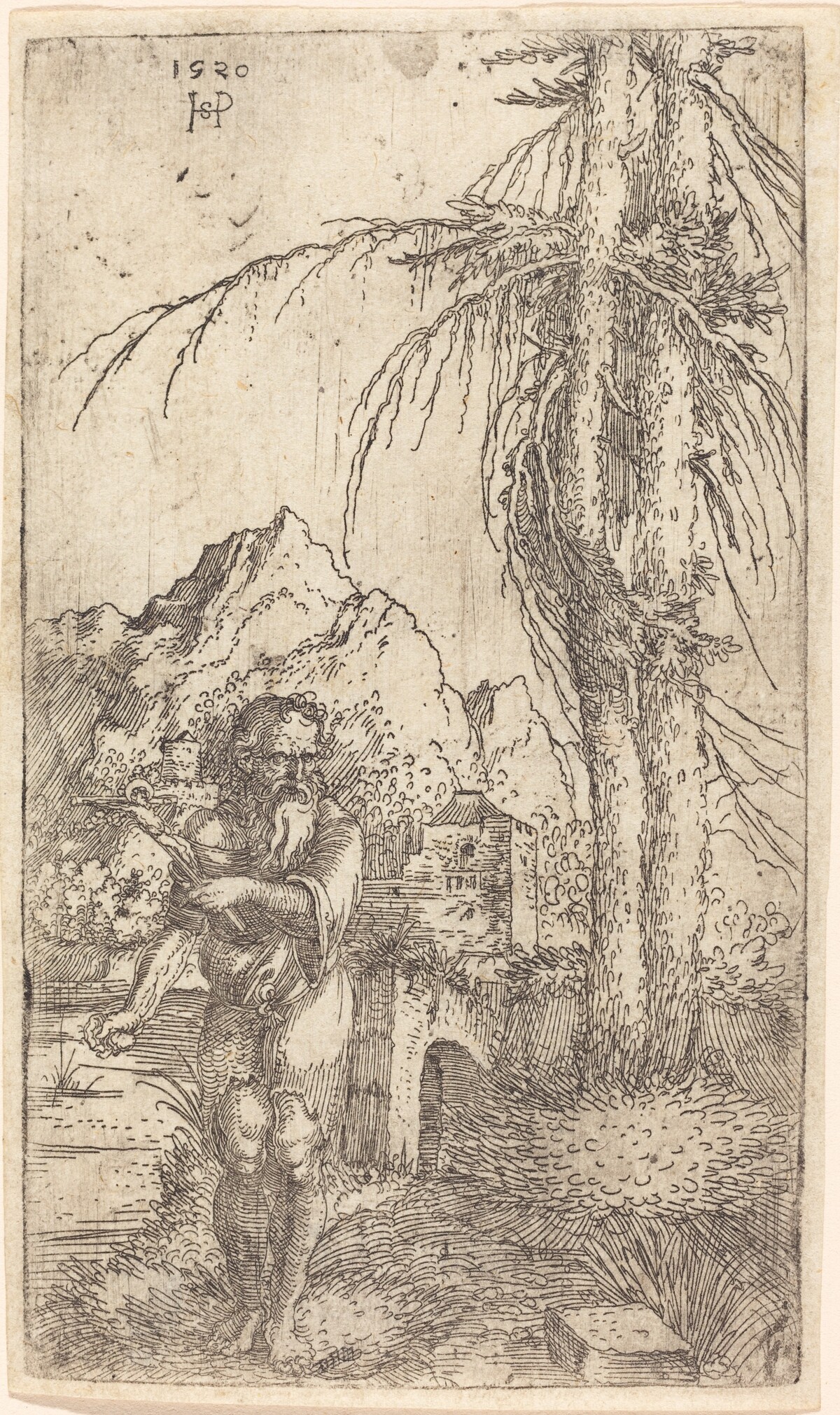 Saint Jerome in a Landscape by Sebald Beham