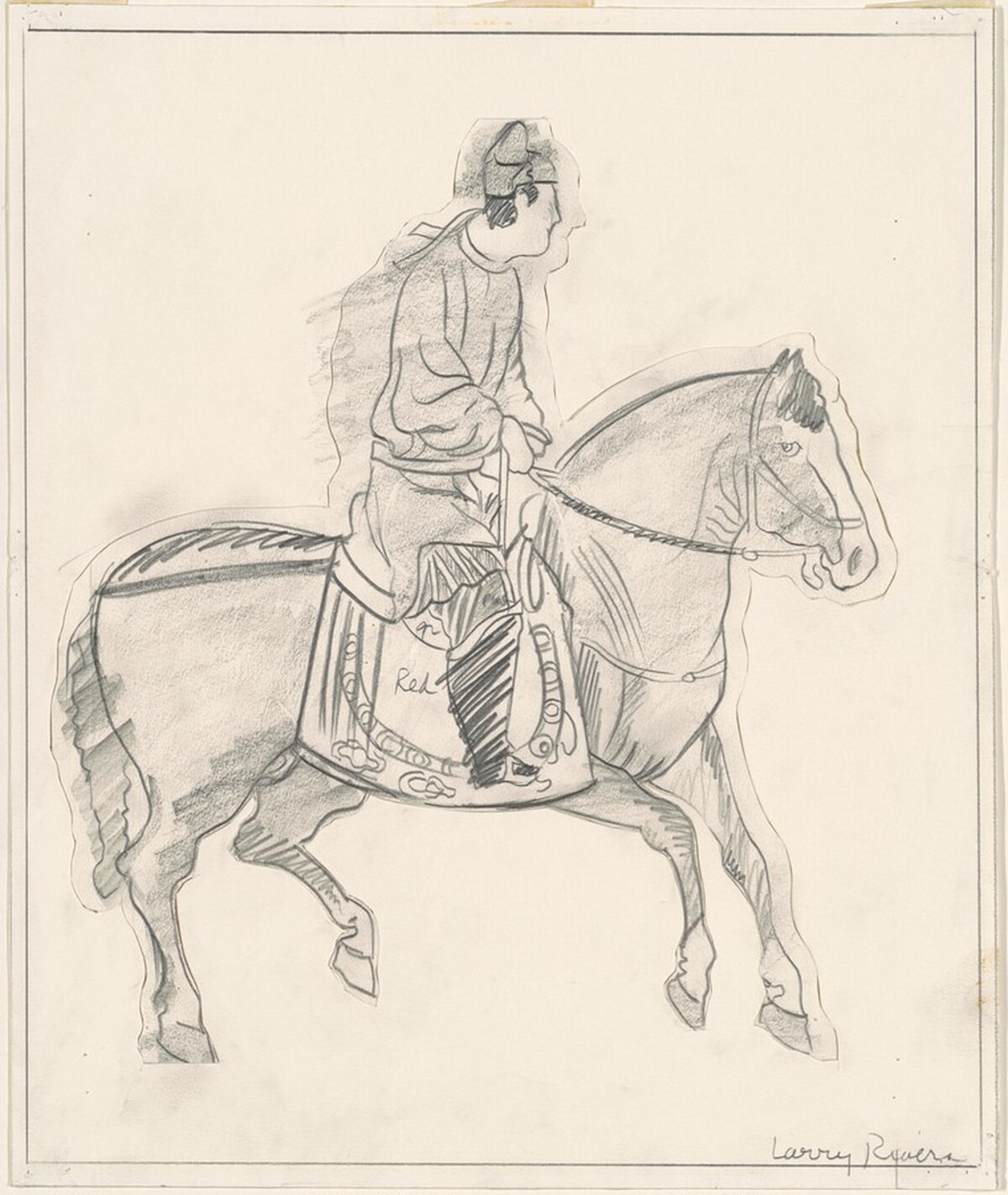 Study for "Chinese Information Travel"—Profile by Larry Rivers