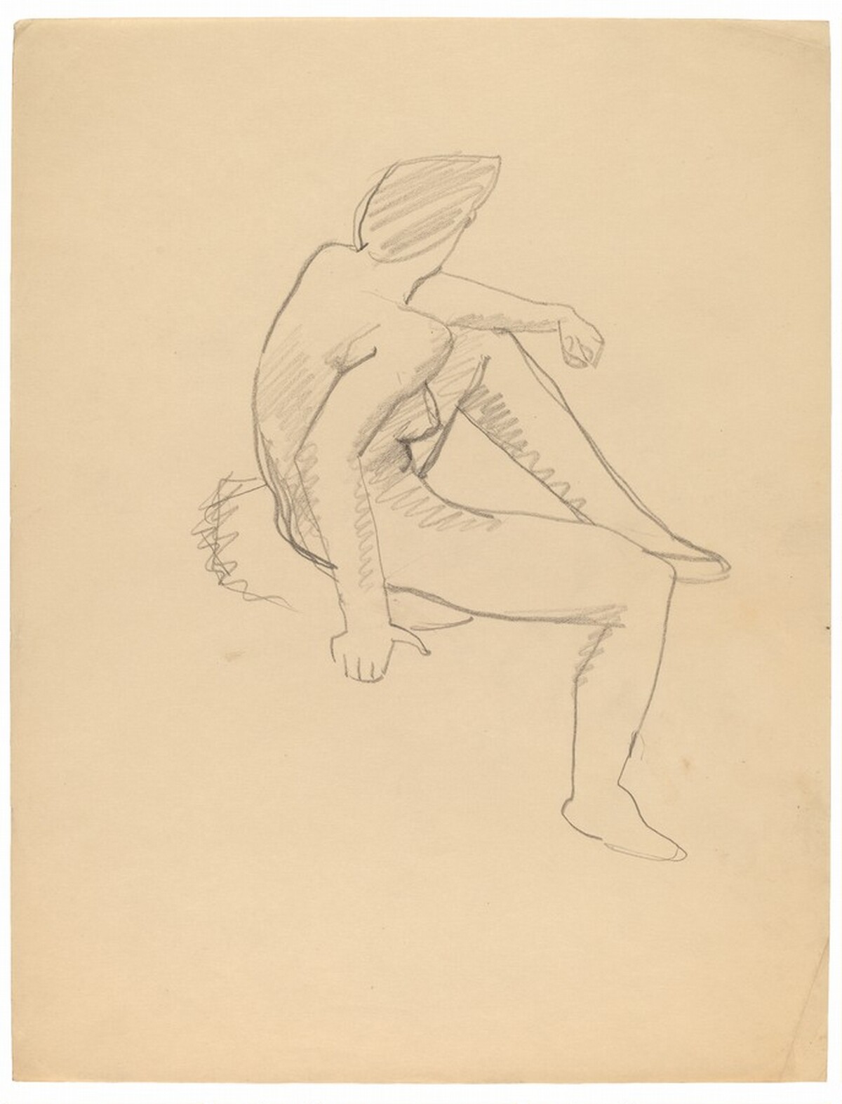 Seated Female Nude Facing Right, Head Turned Left by Mark Rothko