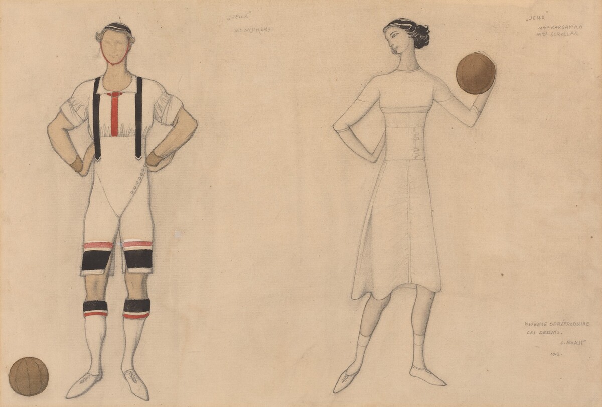 Costume Study for "Jeux" by Lev Samoilovich Bakst