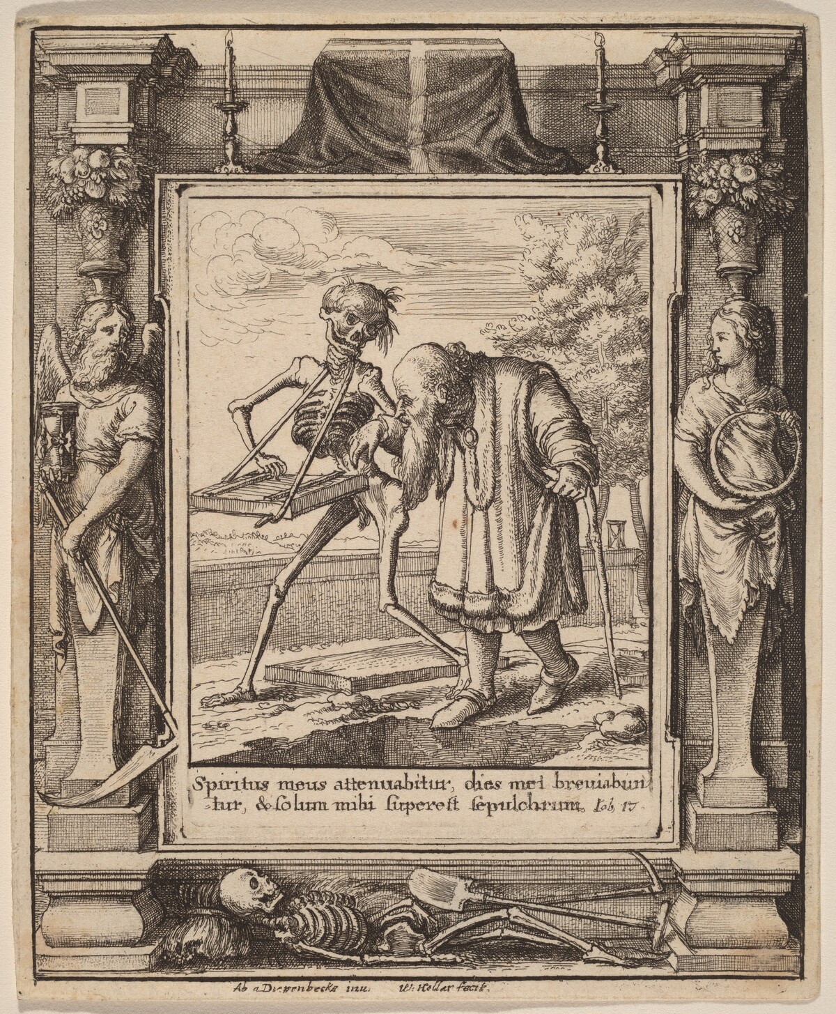 Old Man by Wenceslaus Hollar after Hans Holbein the Younger after Abraham van Diepenbeeck