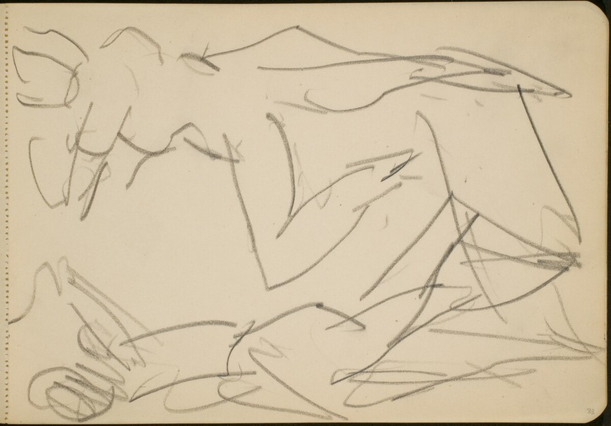 Studie zweier tanzender Figuren  (Study of Two Dancing Figures) [p. 33] by Max Beckmann