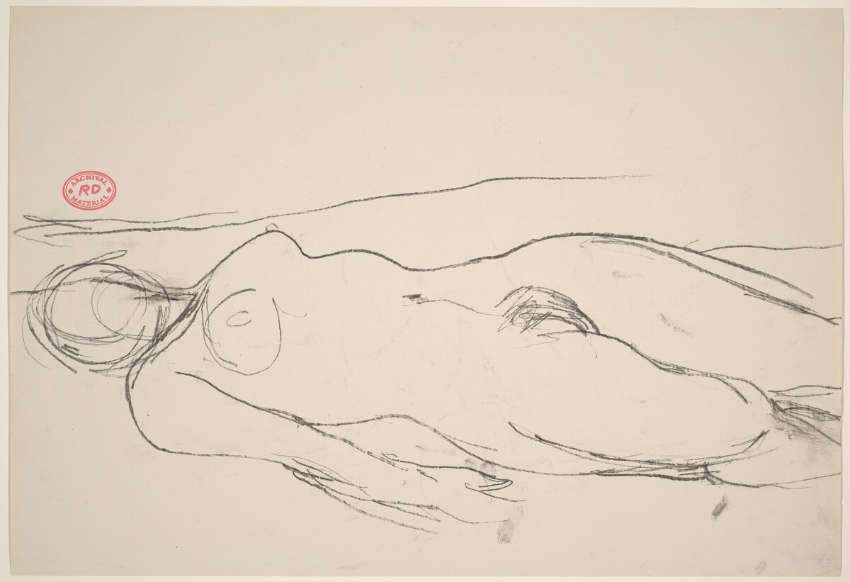 Untitled [female nude lying flat on back] by Richard Diebenkorn