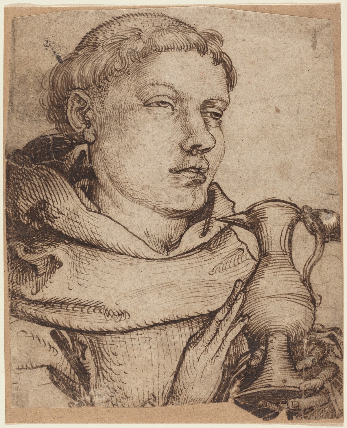 Bust of a Monk Assisting at Communion by Martin Schongauer