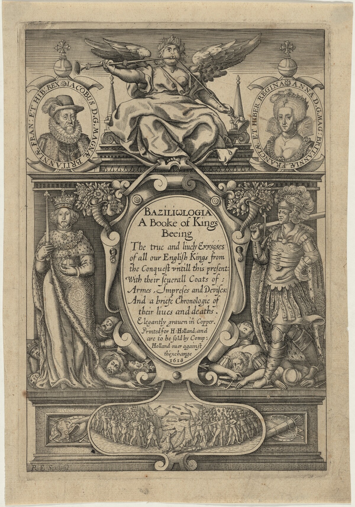 Title page, Baziliologia by Renold Elstrack