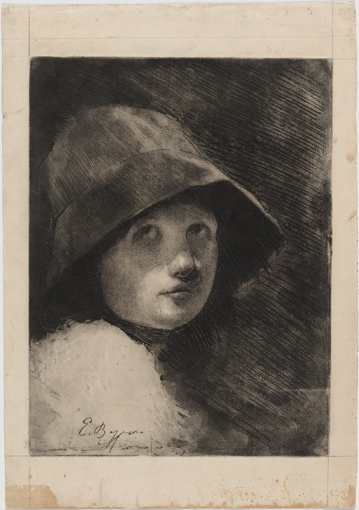 a) Head of a Young Girl; b) Head of a Young Girl by Ernesto Bazzaro