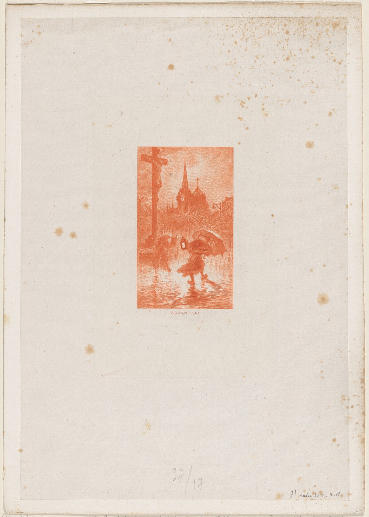 Le Bruit de deux sabots trainant... by Félix-Hilaire Buhot