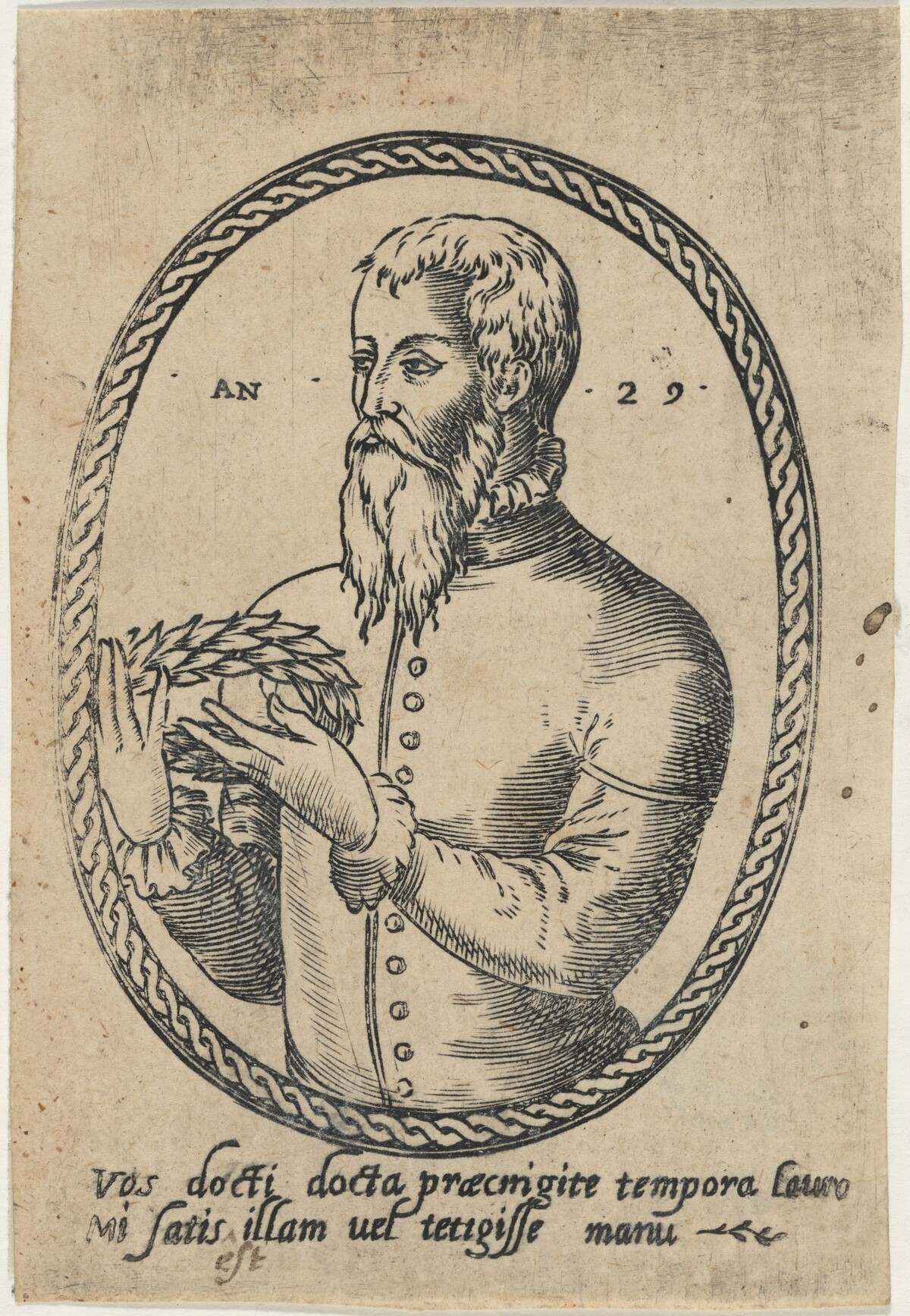 Portrait of a Man Holding a Laurel Wreath by Unknown Artist