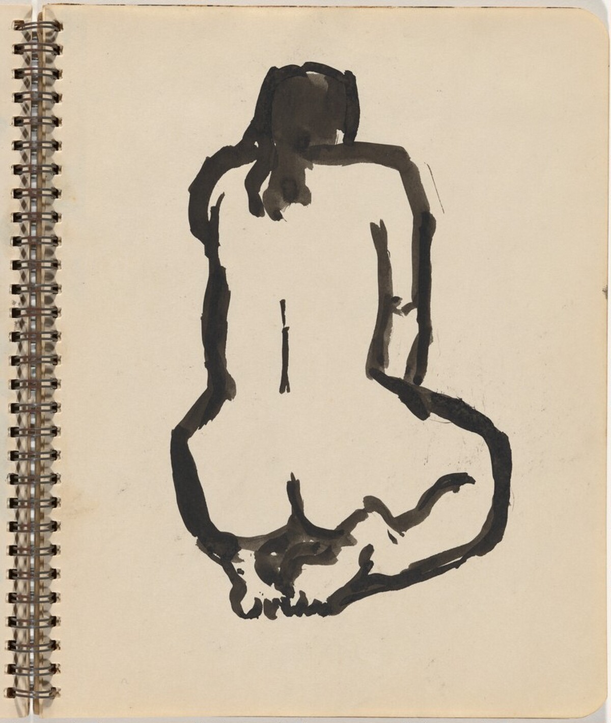 Kneeling Female Nude Seen from the Back by Alex Katz