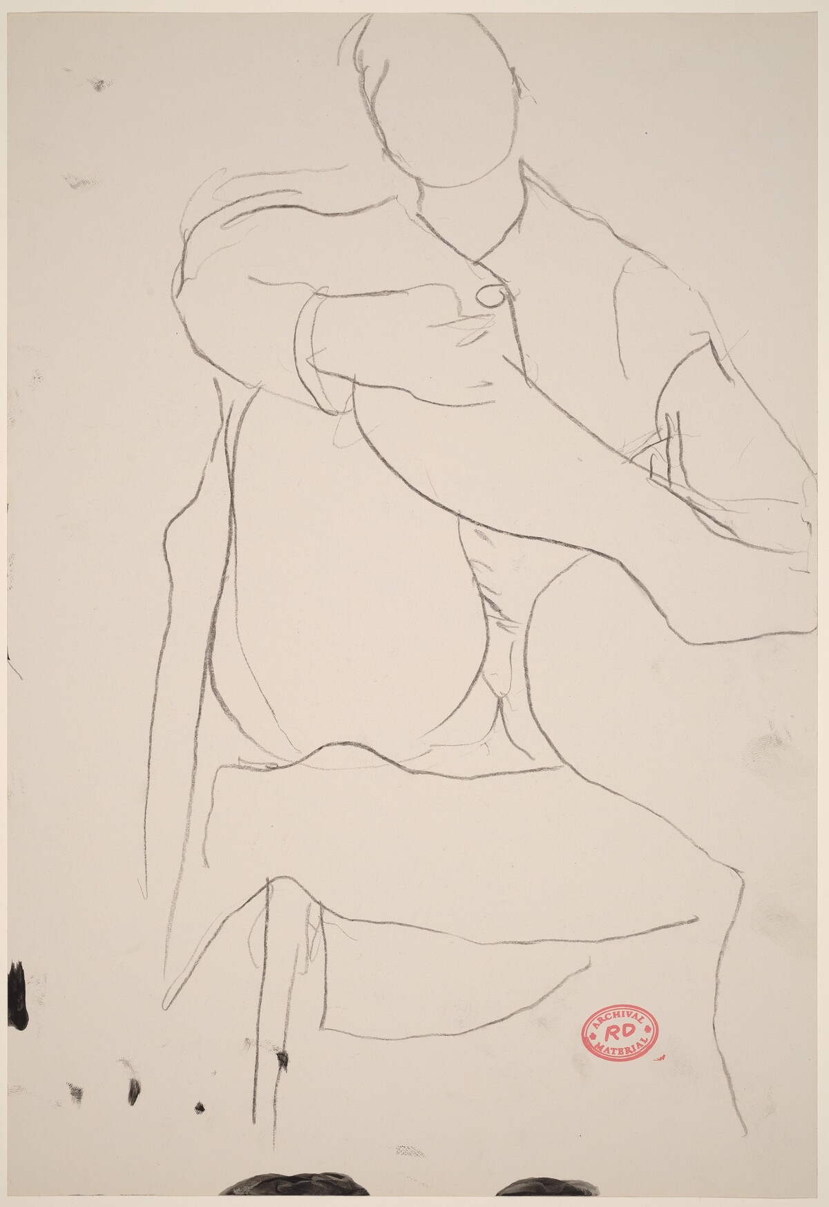 Untitled [figure seated in chair with leg crossed] by Richard Diebenkorn