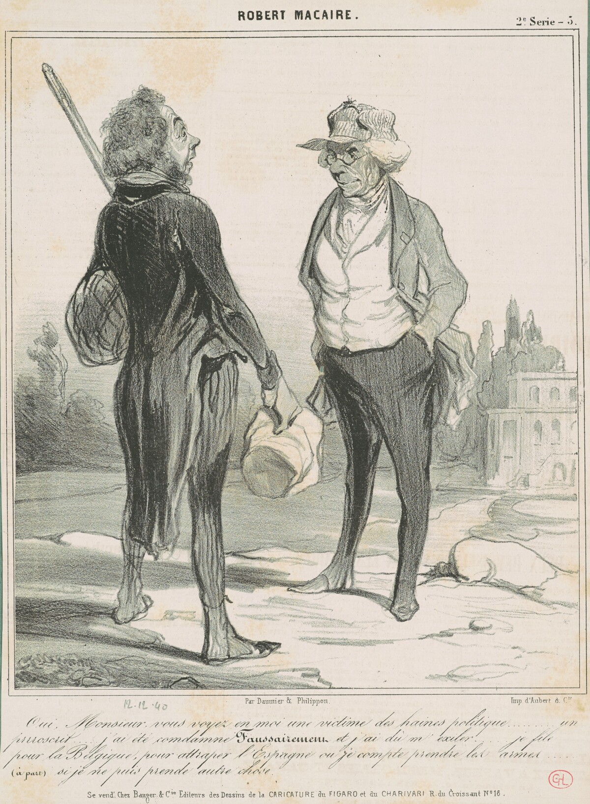Oui, monsieur, vous voyez en moi une victime by Honoré Daumier