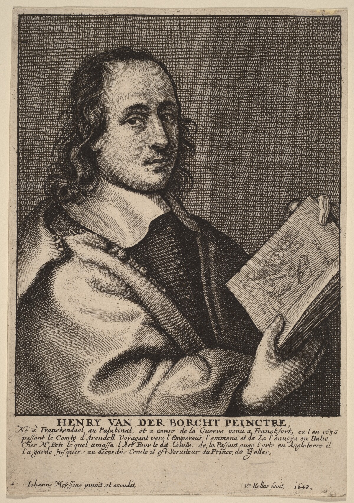 Henry van der Borcht, Painter by Wenceslaus Hollar after Joannes Meyssens