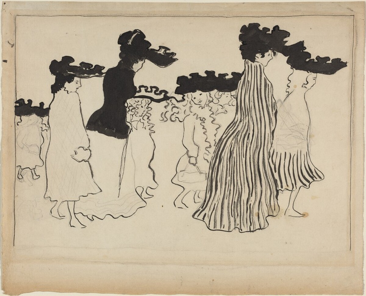 A Promenade in Fancy Hats by Pierre Bonnard