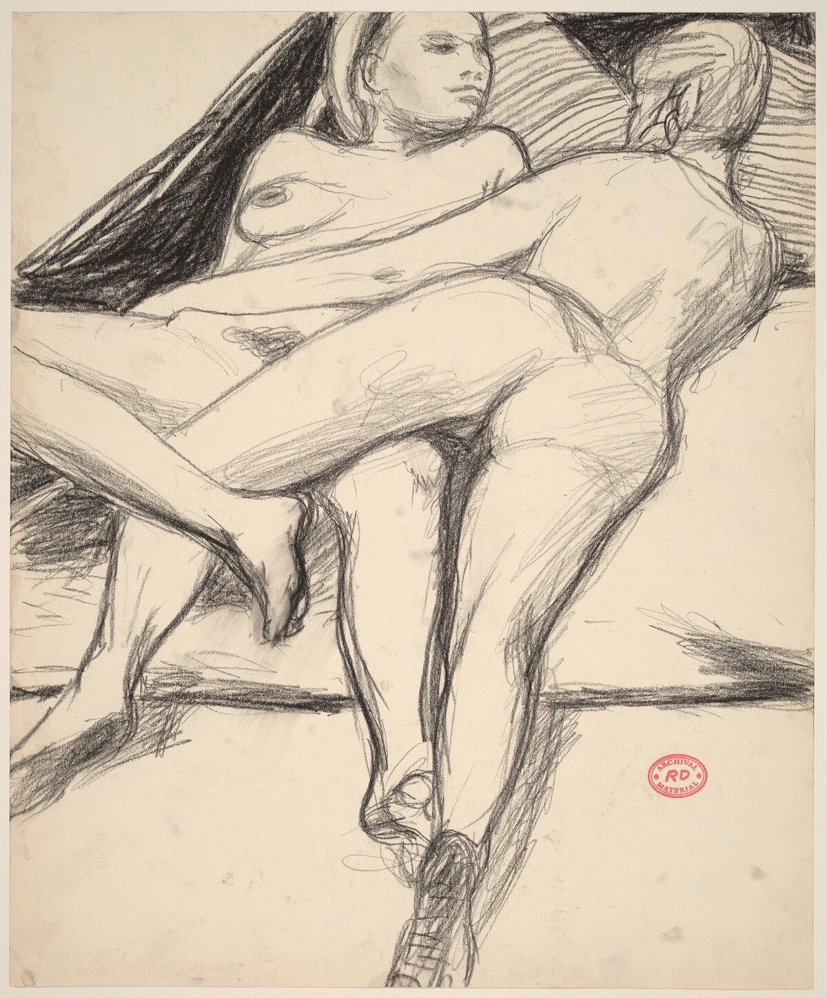 Untitled [two female nudes reclining in an embrace] by Richard Diebenkorn
