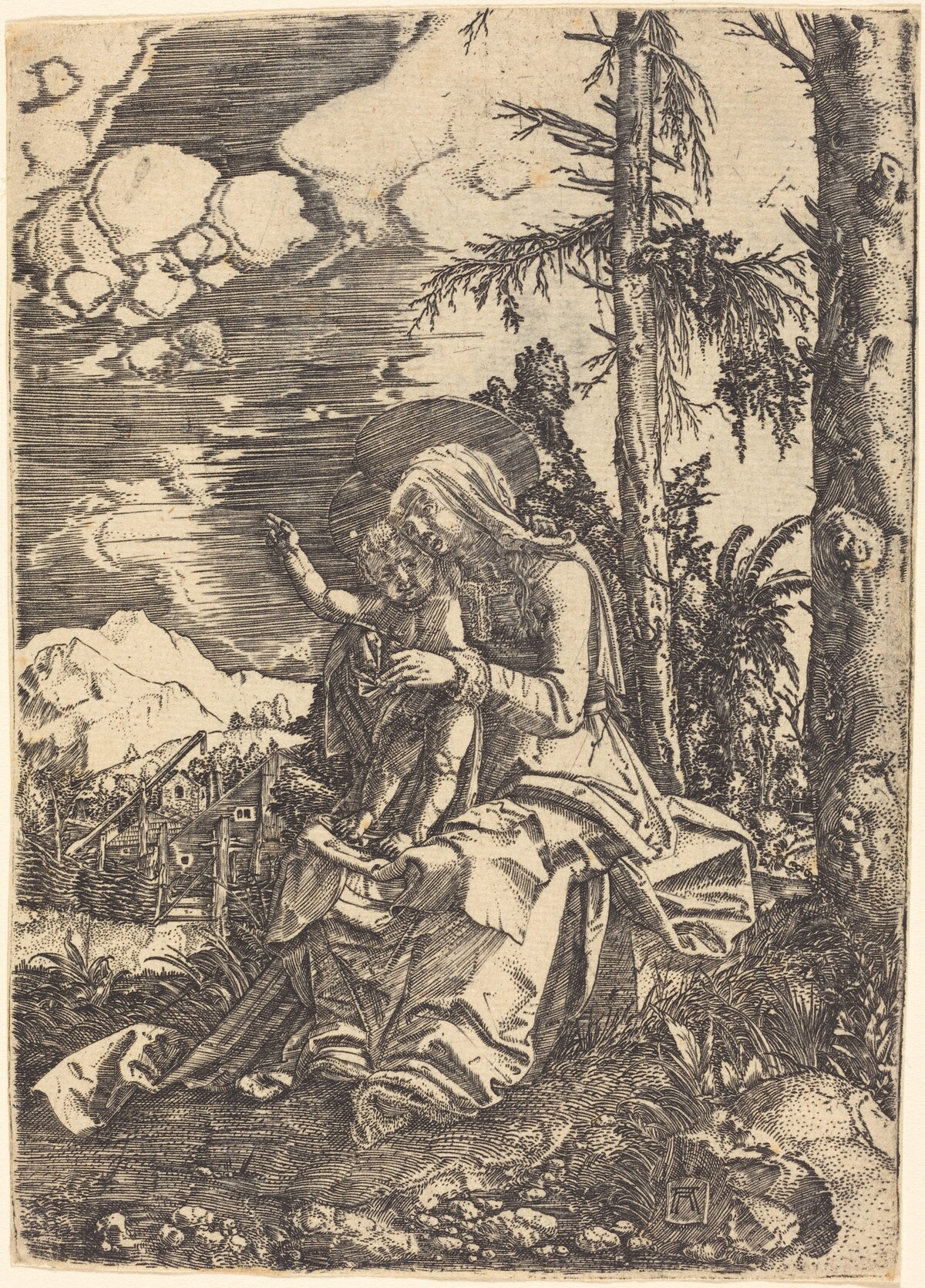 The Virgin with the Blessing Child in a Landscape by Albrecht Altdorfer