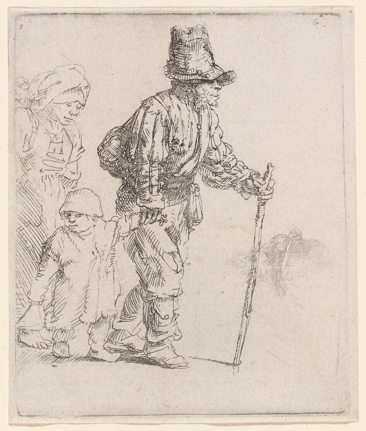 Peasant Family on the Tramp by Rembrandt van Rijn
