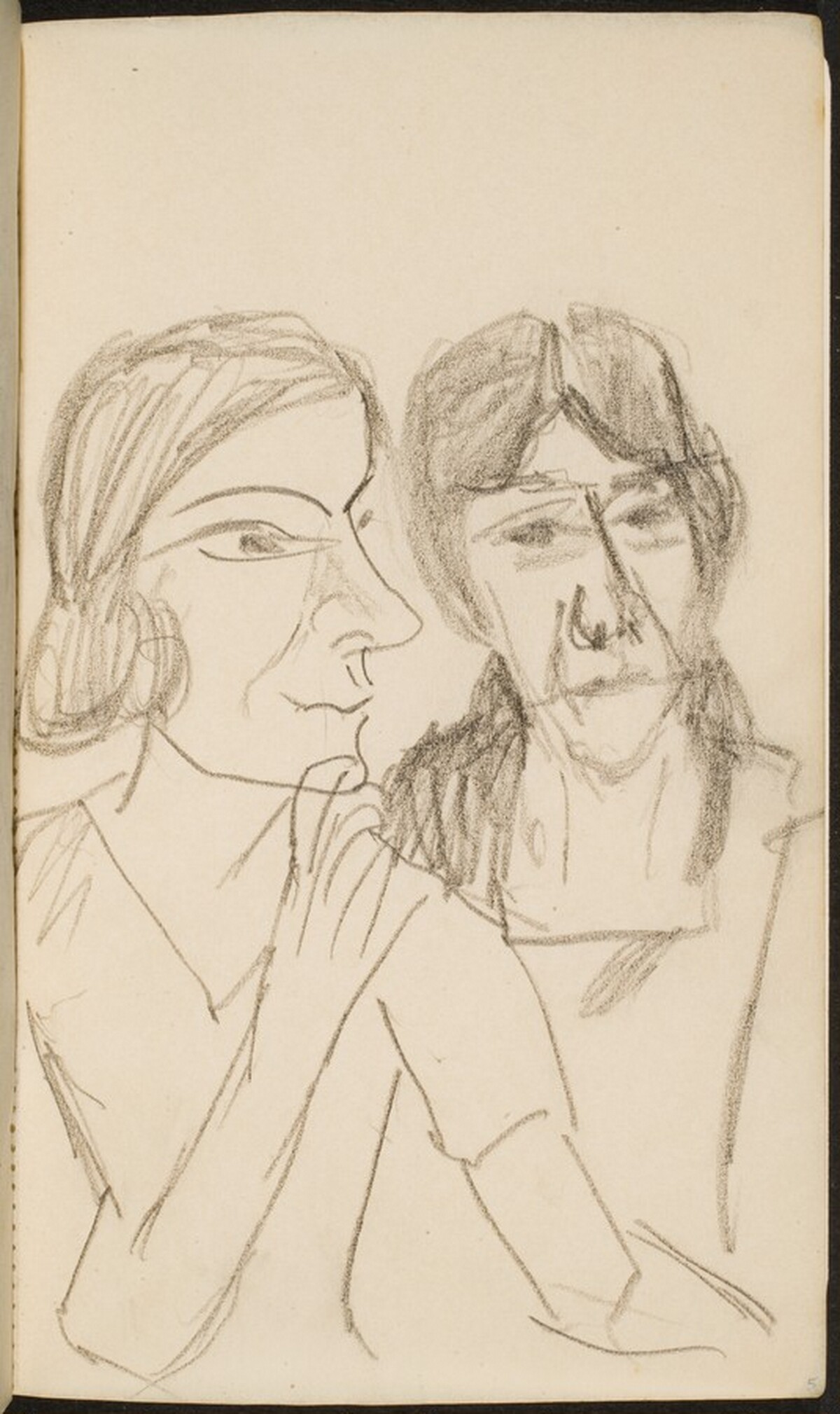 Zwei Frauen (Two Women) [p. 5] by Max Beckmann