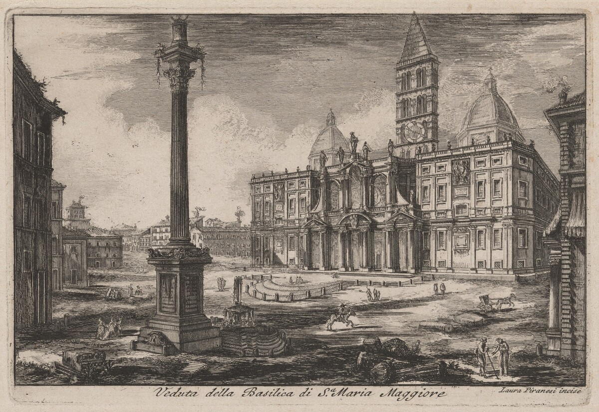 Veduta della Basilica di Santa Maria Maggiore (View of the Basilica of Santa Maria Maggiore) by Laura Piranesi, after Giovanni Battista Piranesi
