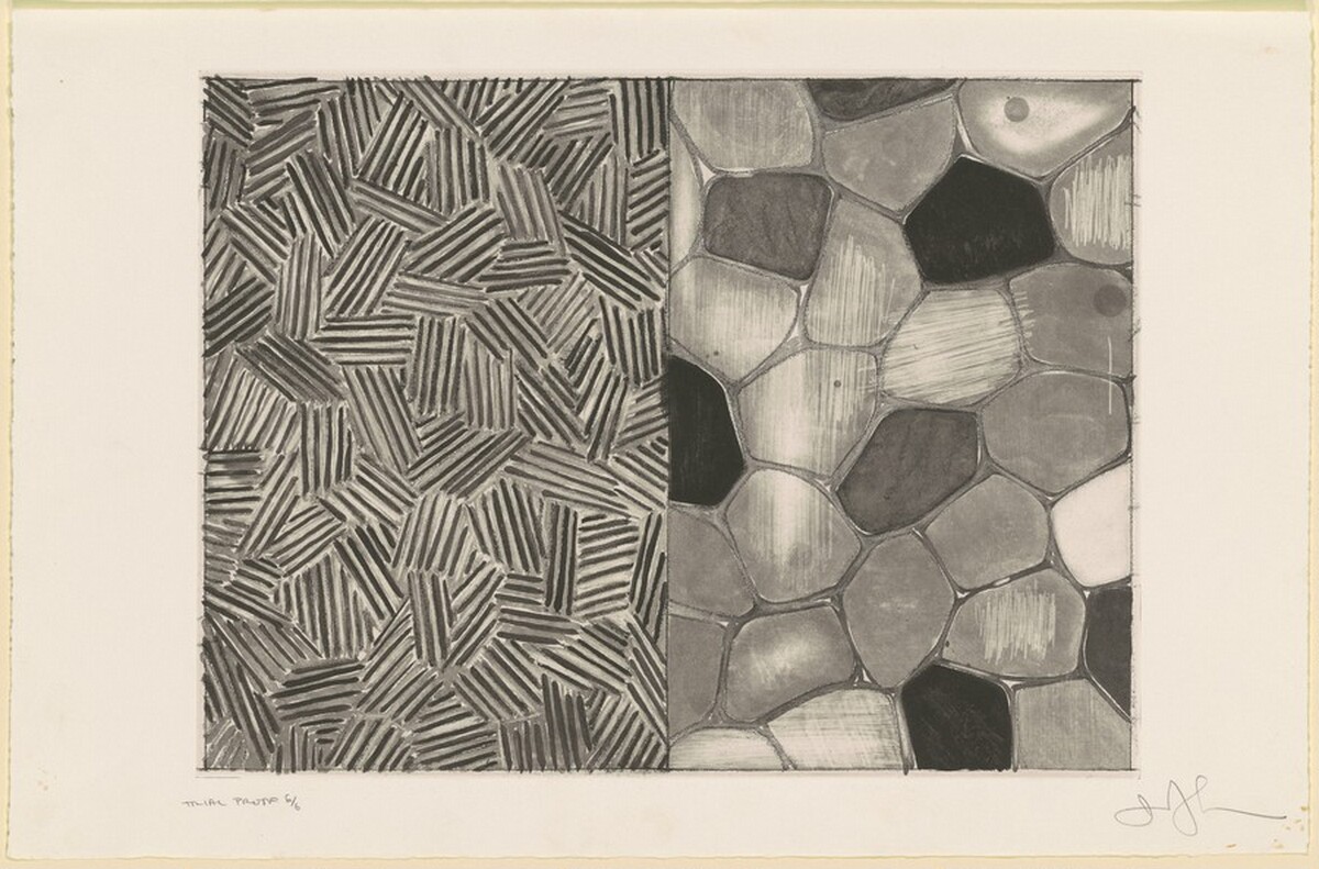 Hatching and Flagstones [trial proof 6] by Jasper Johns