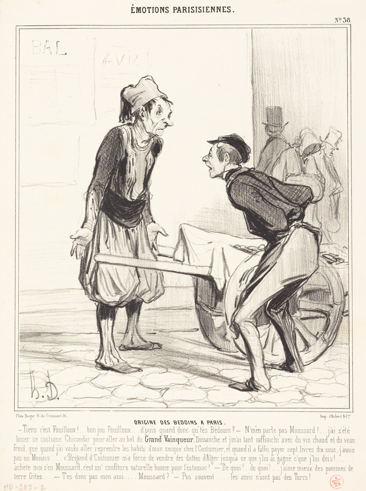 Origine des Bédoins a Paris by Honoré Daumier