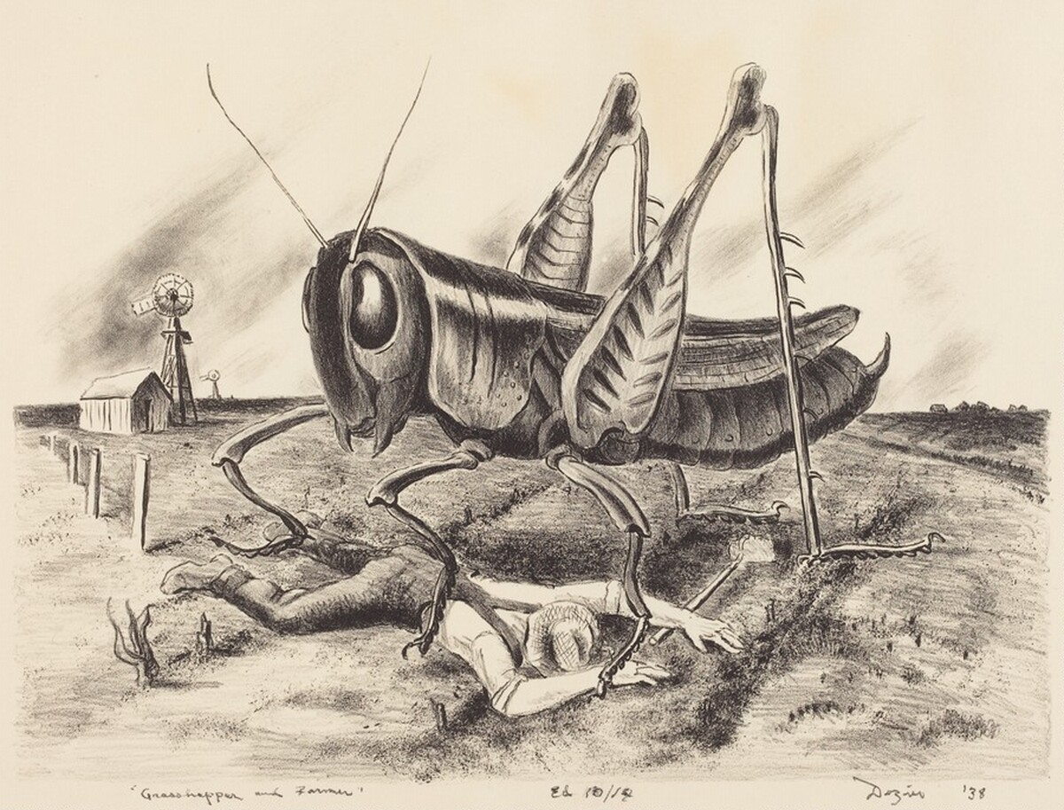 Grasshopper and Farmer by Otis Dozier