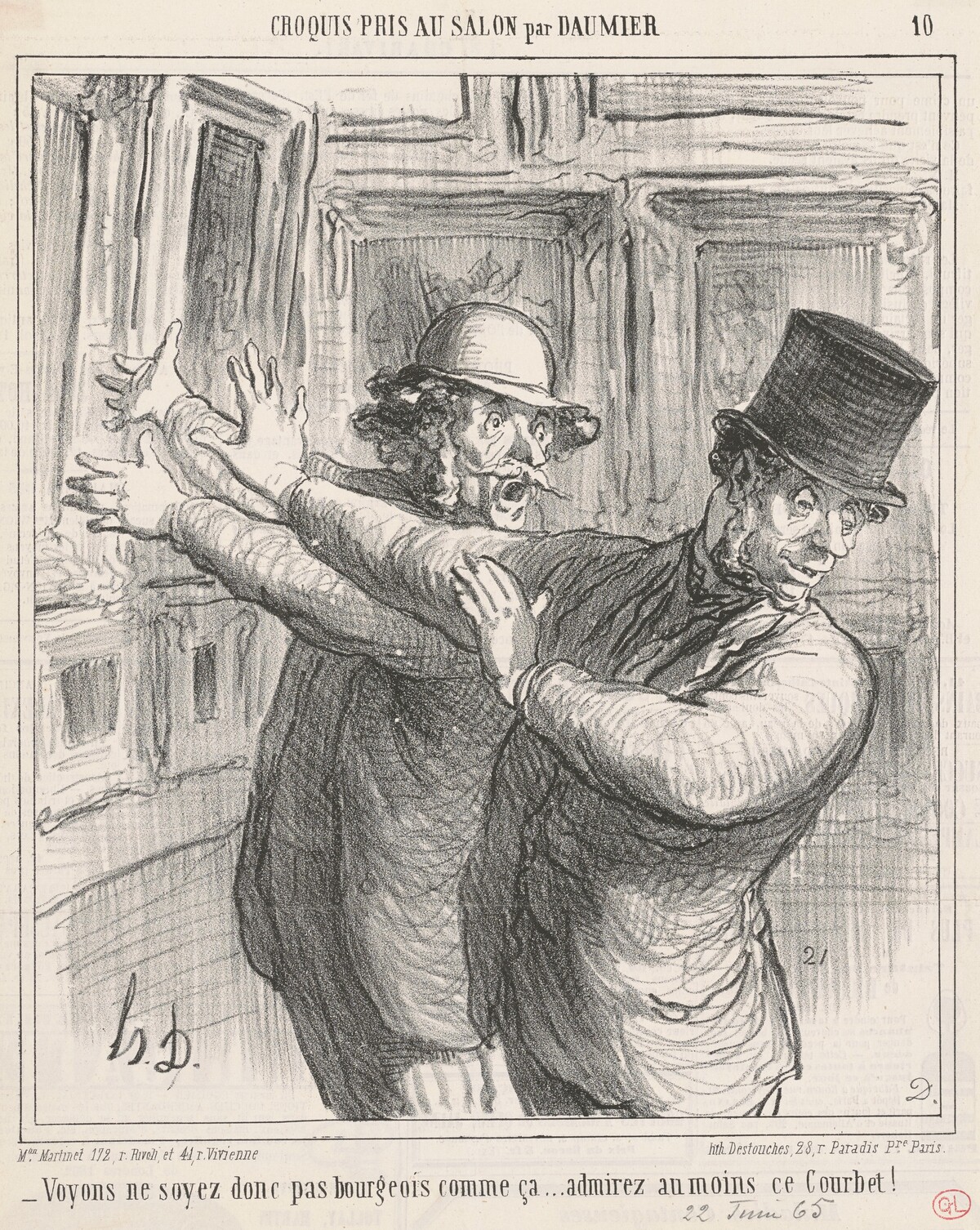 Voyons ... admirez au moins ce Courbet! ... by Honoré Daumier