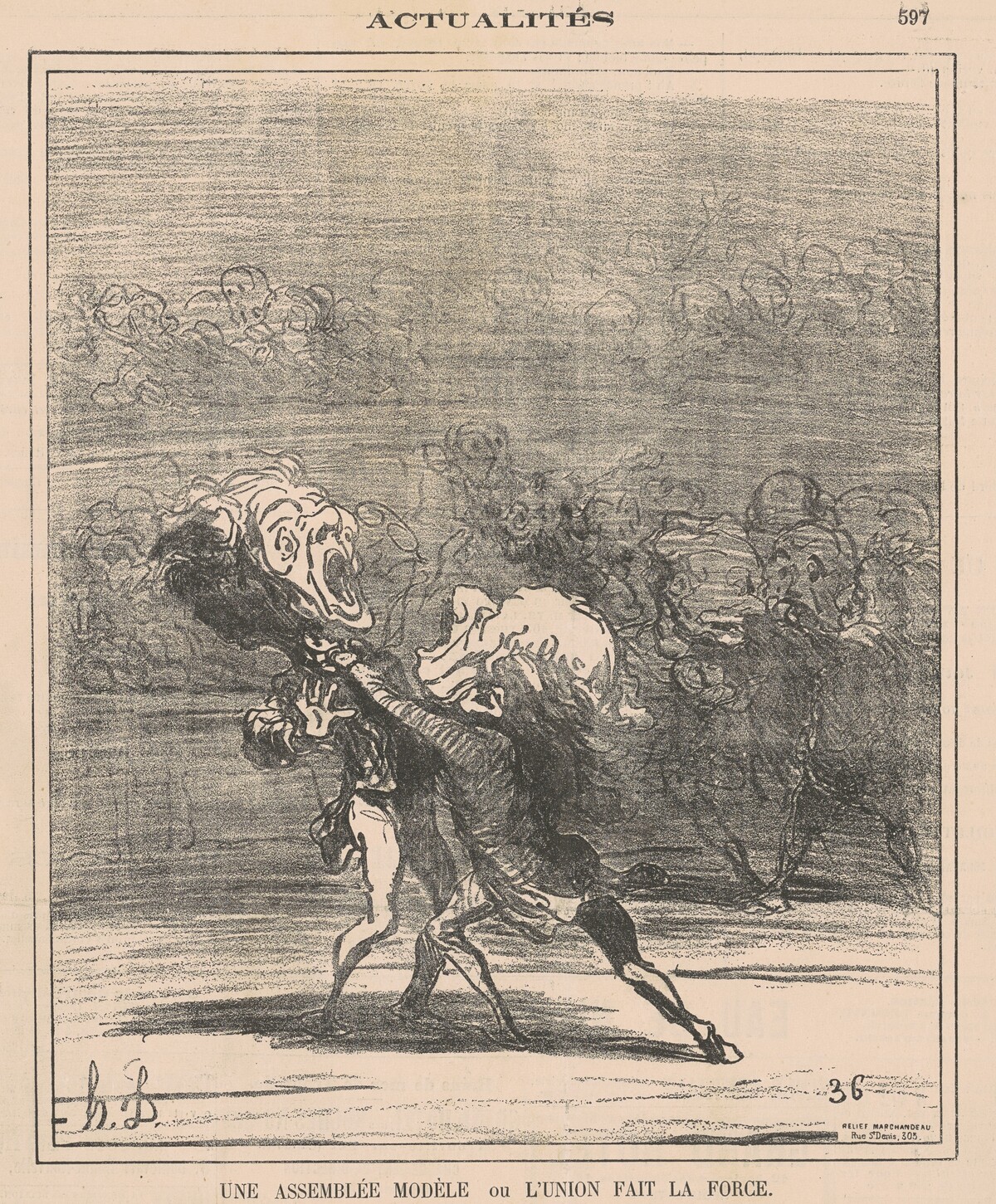 Une assembleé modèle ... by Honoré Daumier
