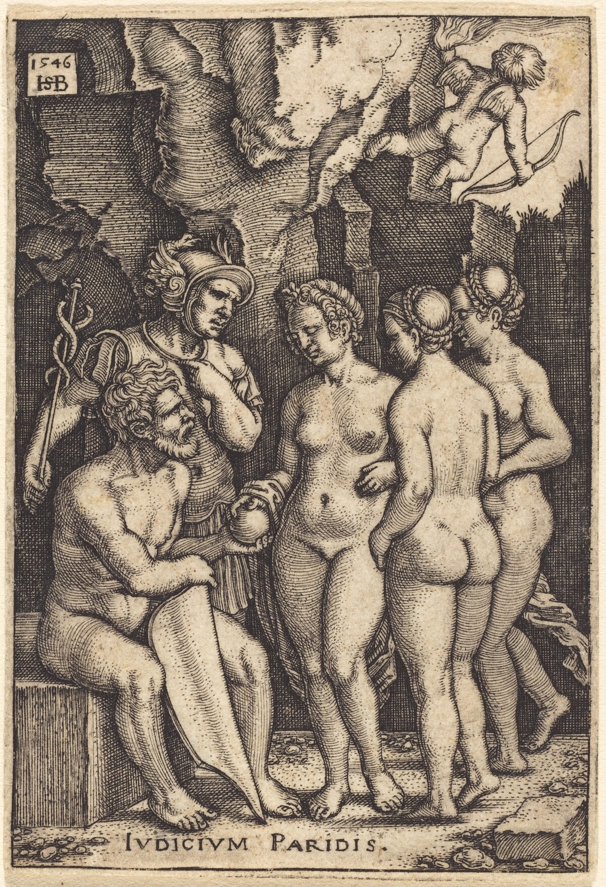 The Judgment of Paris by Sebald Beham after Barthel Beham