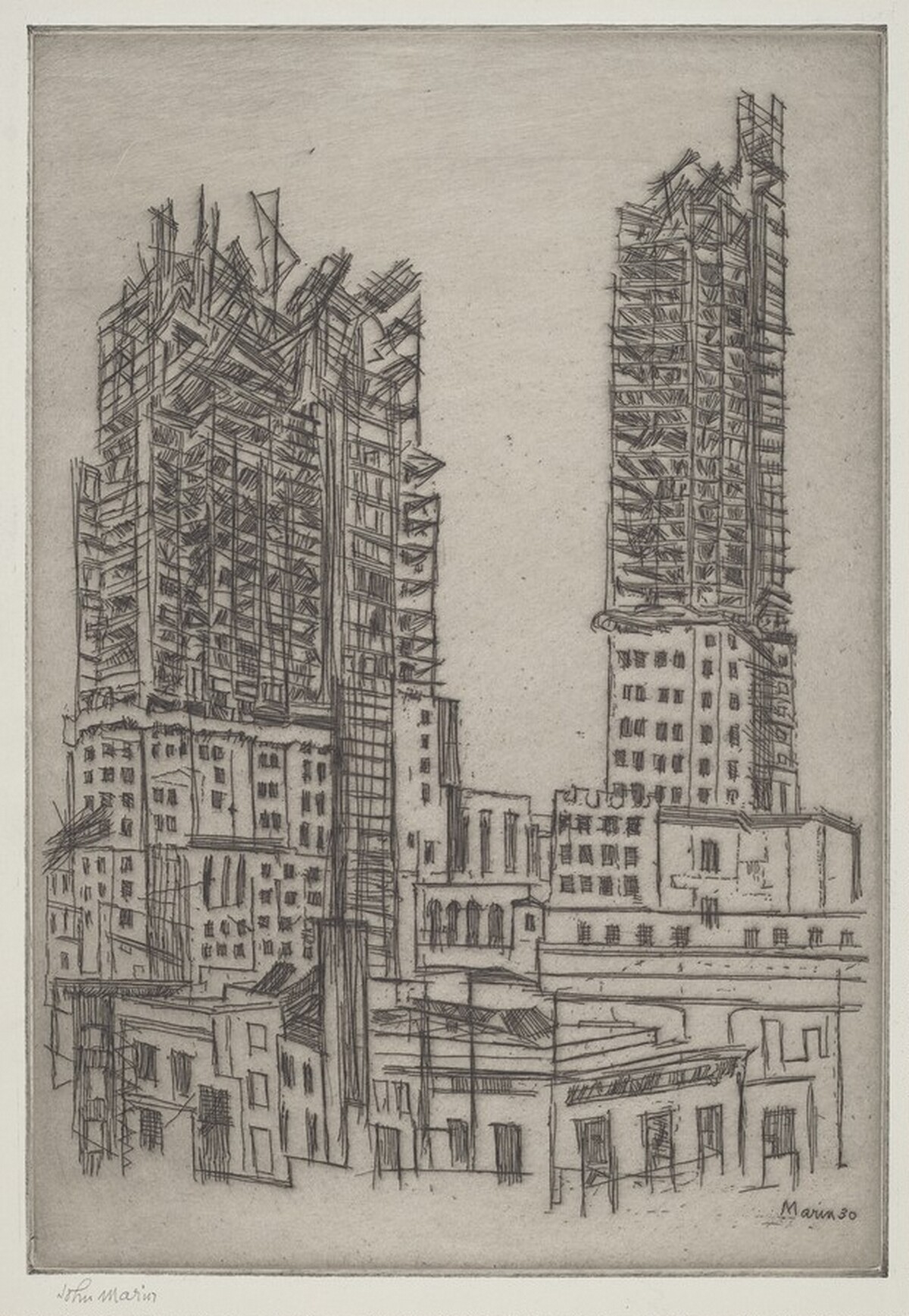 Skyscrapers in Construction, No. 1 by John Marin