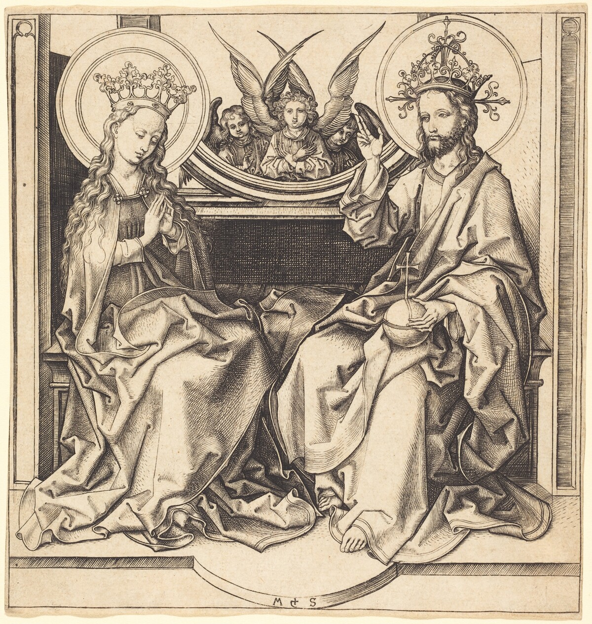 Christ Blessing the Virgin by Martin Schongauer