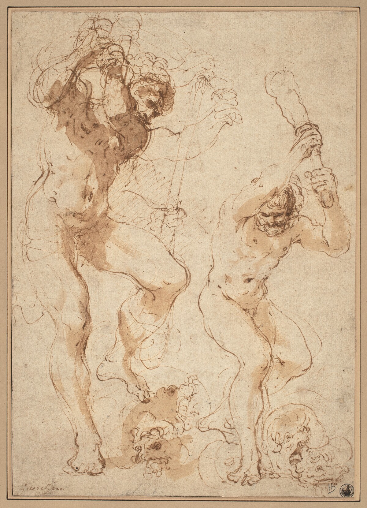 Hercules Slaying the Hydra by Giovanni Francesco Barbieri, called Guercino