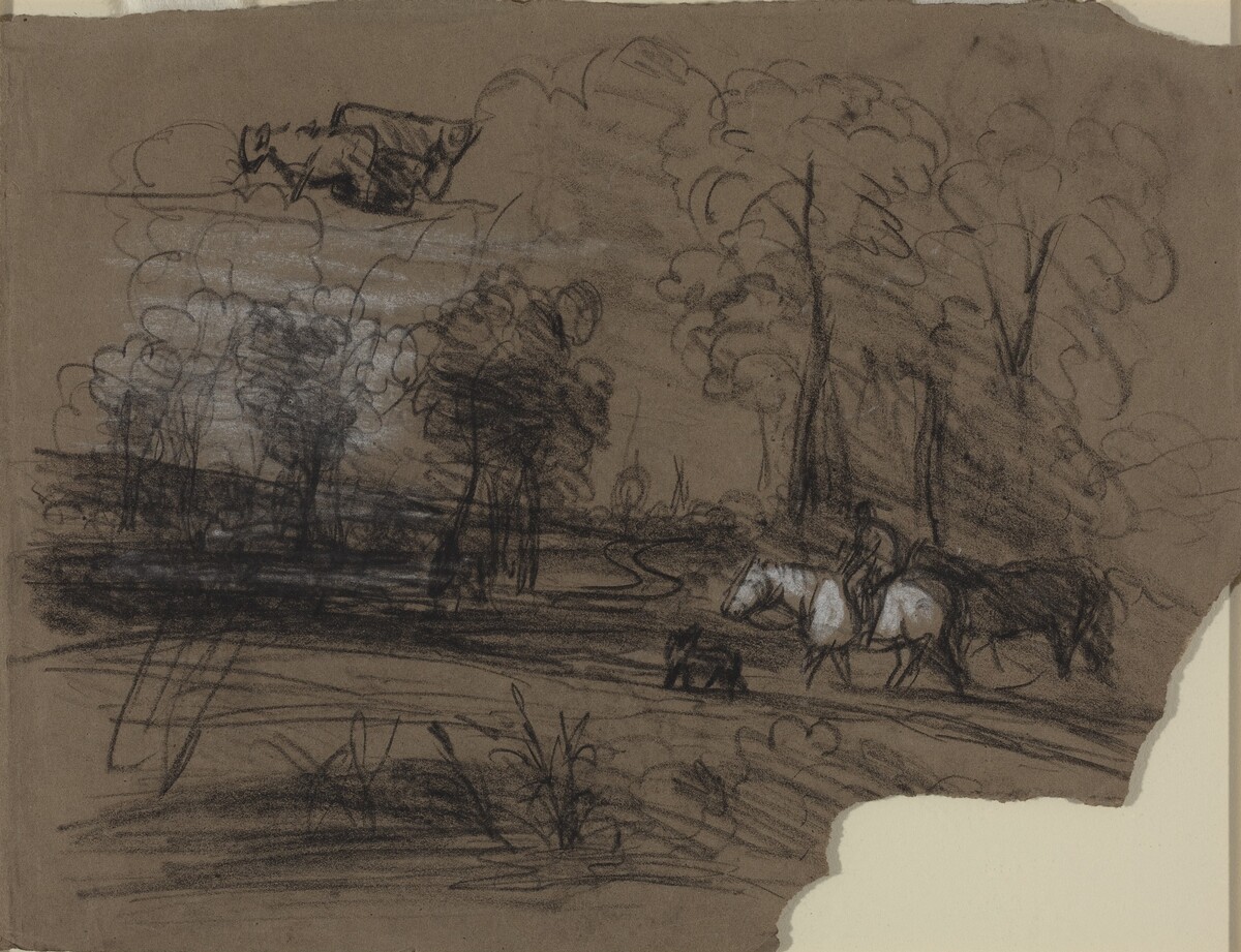 Rider in the Countryside by French 19th Century (Possibly Alexandre-Gabriel Decamps)
