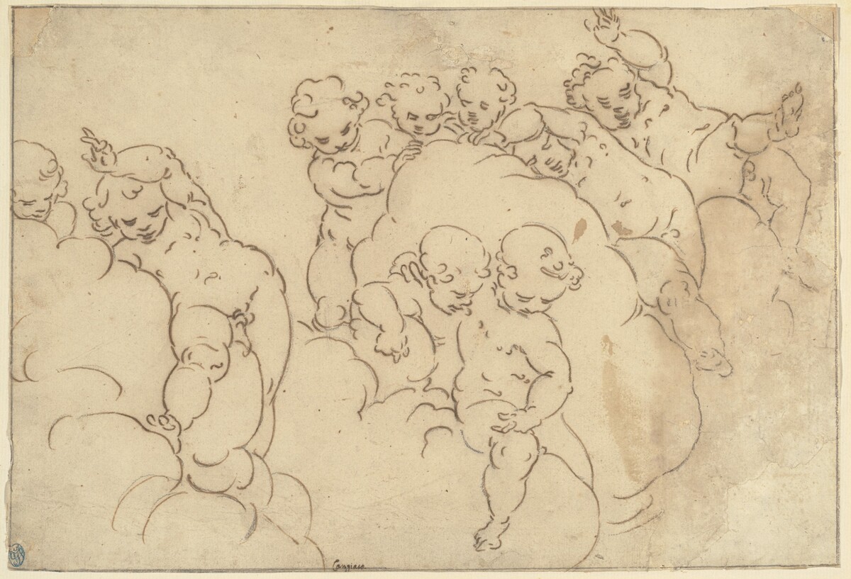 Putti in the Clouds by Italian 17th/18th century, after Luca Cambiaso